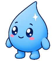 Blu, the built-in water-droplet pet